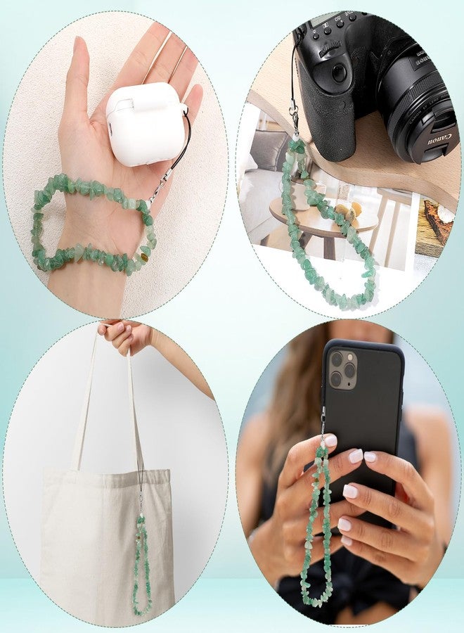 YQQYG Turquoise Green Phone Charm, Natural Gemstone Beaded Phone Strap Wrist Strap, Natural Stone Beaded Phones Charm, Women Girls Turquoise Accessories Keychain for Mobilephone - Image 3