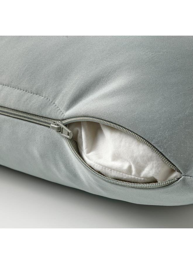 Beauenty - Cushion cover, light grey-turquoise, 50x50 cm - Image 1