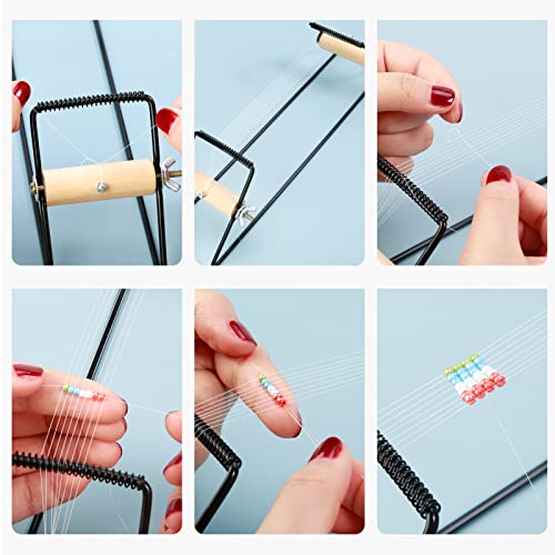 PP OPOUNT Bead Loom Kit, Beading Supplies with 9700 PCS Seed Beads, Tray, Scissors Making Accessories, Beading Loom Kits for Adults Jewelry Making Bracelets Belts - Image 4