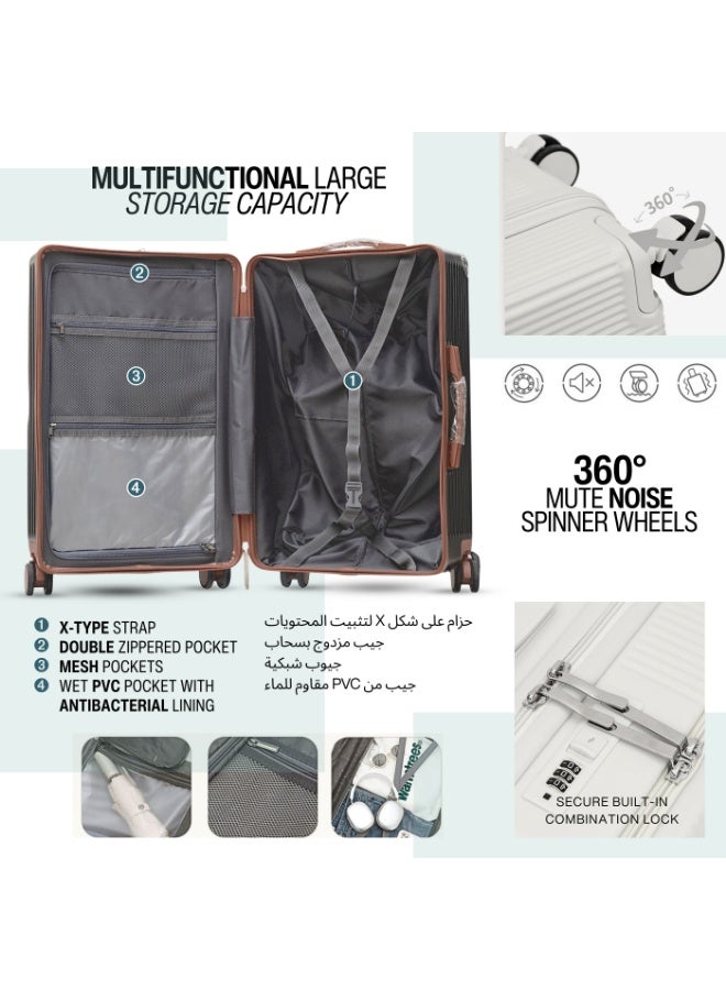 TEREPLUS® 20/24 Inches Luggage Set with USB Charging (Black & Mocha) - Image 4