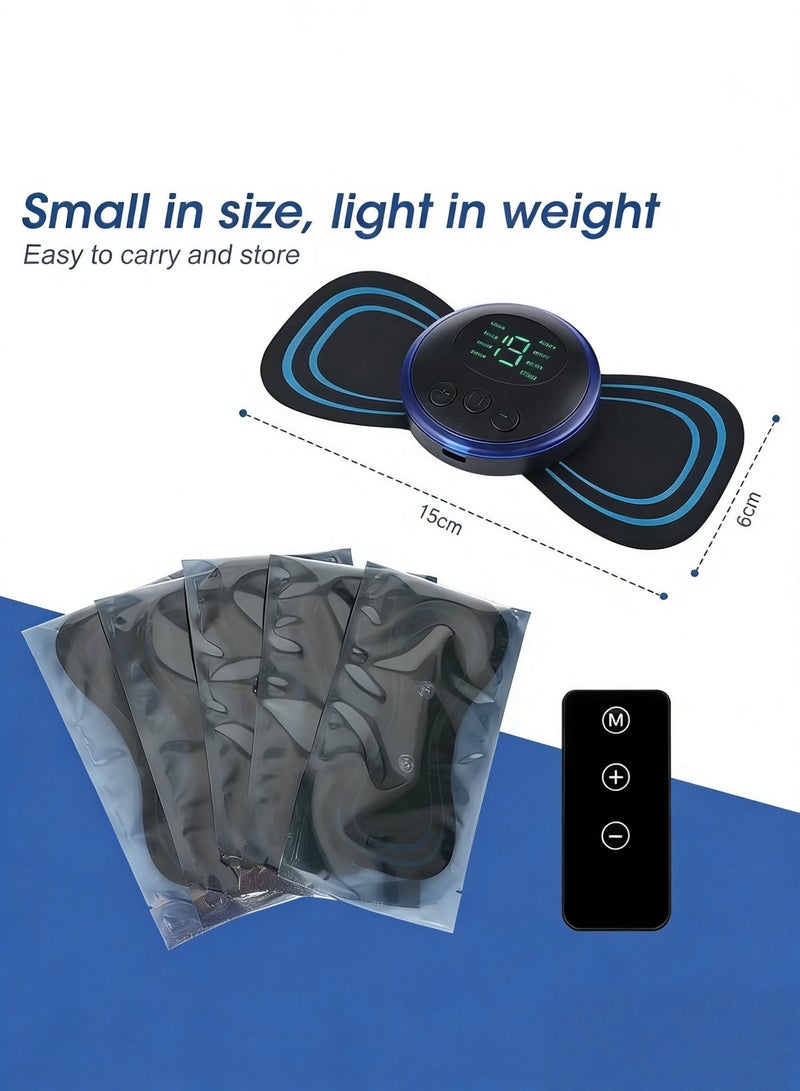 5 قطع جهاز تدليك صغير EMS مكركرنت - جهاز تدليك نقاط الوخز الكهربائية الحيوية EMS مدلك التصريف اللمفاوي وسادة تدليك لاسلكية محمولة صغيرة كهربائية EMS مدلك الرقبة لتخفيف الألم - Image 3