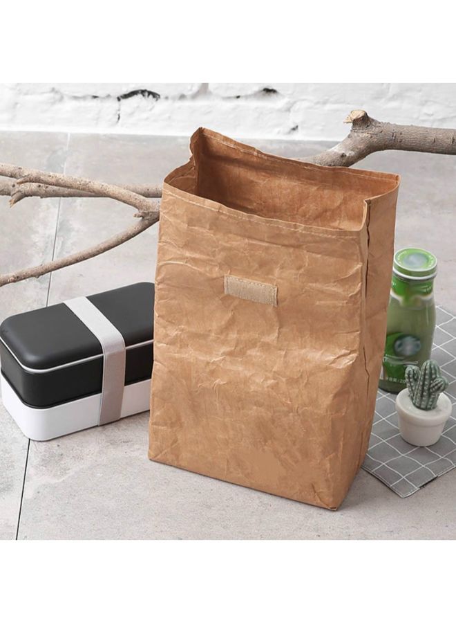 CYTHERIA Waterproof Insulated Picnic Lunch Bag Beige 20x25x11centimeter  - Image 5
