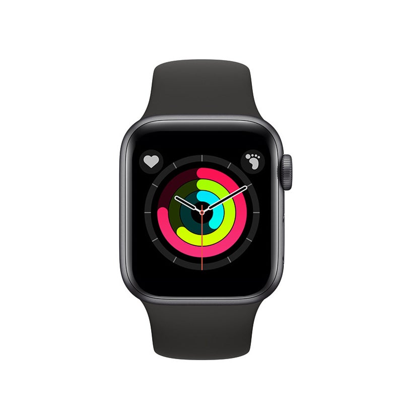 Watch 38mm Silver Aluminum Case White Sport Band - Large HD IPS Color Screen Lightweight Design with Accurate Health Monitoring for Fitness Enthusiasts Daily Wear - Image 1
