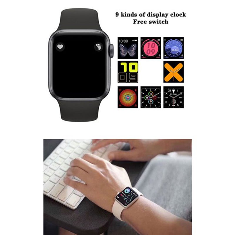 Watch 38mm Silver Aluminum Case White Sport Band - Large HD IPS Color Screen Lightweight Design with Accurate Health Monitoring for Fitness Enthusiasts Daily Wear - Image 4