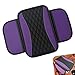 Ferianl Car Center Console Cover Patchwork Leather Armrest Cover Cushion with 2 Storage Bag Waterproof Comfortable Auto Arm Rest Pad Universal Center Console Protector for Sedan SUV Purple - Image 2