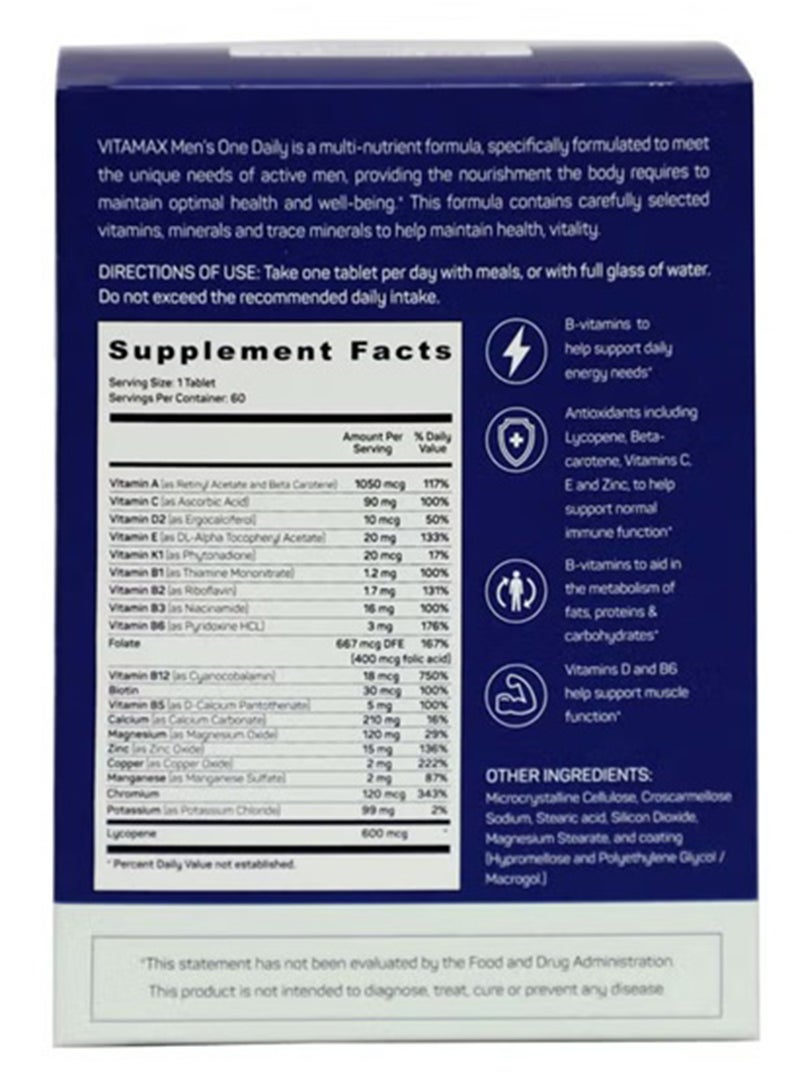 Vitamax Men's One Daily Tab 60's - Image 2