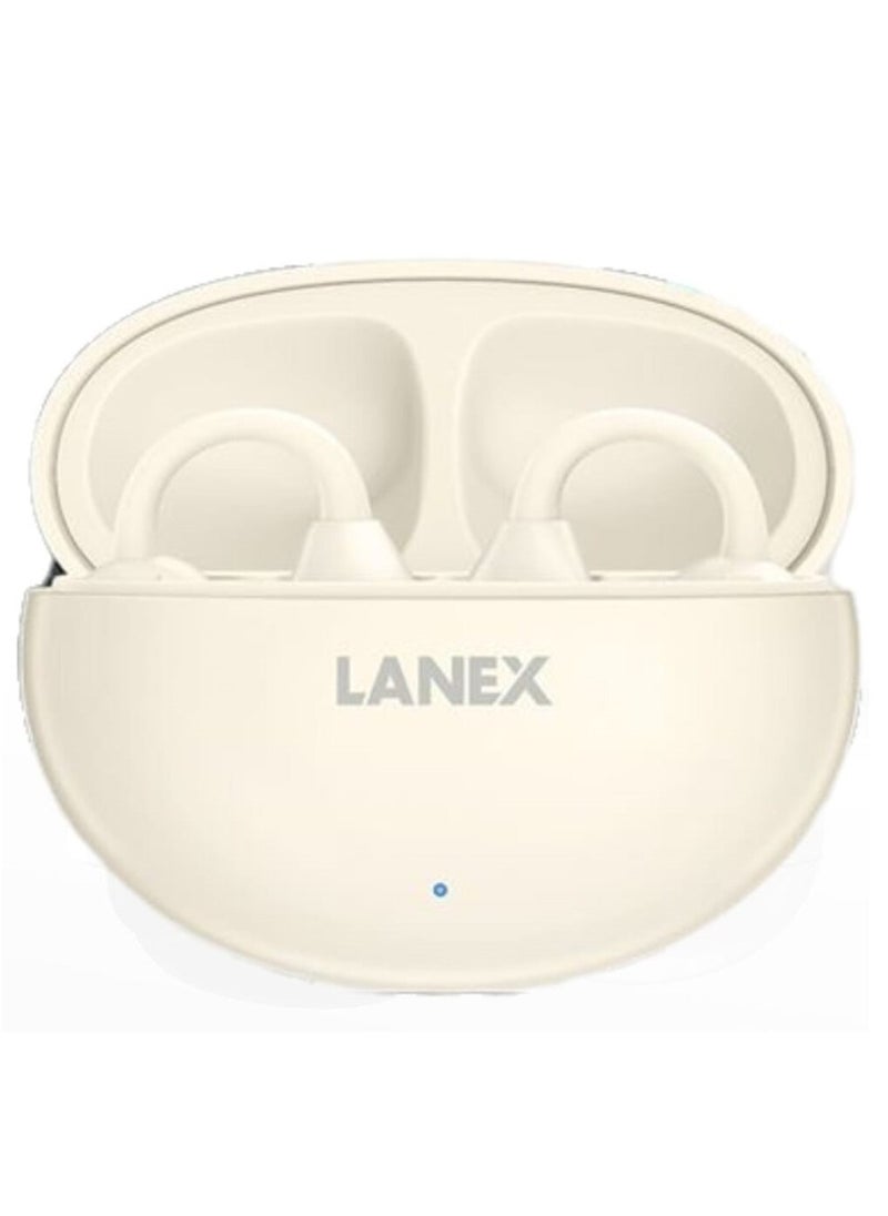LANEX - LANX X11 Wireless Bluetooth Earphone with Sport Ear Hook Earbuds Sports Earphones (Beige) - Image 1