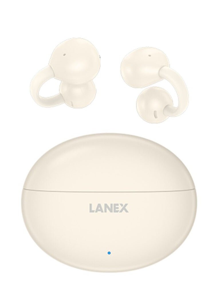 LANEX - LANX X11 Wireless Bluetooth Earphone with Sport Ear Hook Earbuds Sports Earphones (Beige) - Image 1
