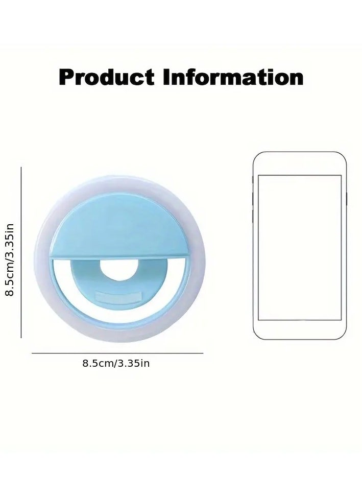 Portable LED Selfie Ring Light with 3-Level Brightness – USB Rechargeable, Battery Operated, or Handheld Photography Fill Light for Live Streaming, Video Calls, and Outdoor Use, Selfie Enhancement | Aesthetic Lighting | LED Light Technology  - Image 2