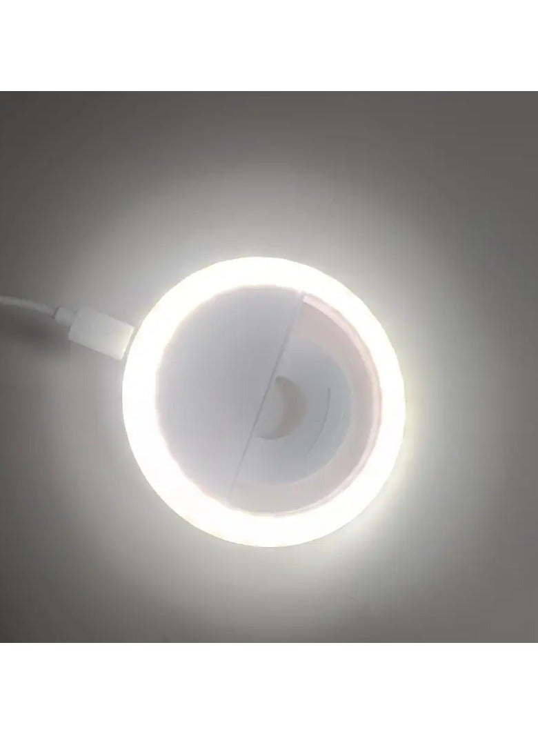 Portable LED Selfie Ring Light with 3-Level Brightness – USB Rechargeable, Battery Operated, or Handheld Photography Fill Light for Live Streaming, Video Calls, and Outdoor Use, Selfie Enhancement | Aesthetic Lighting | LED Light Technology