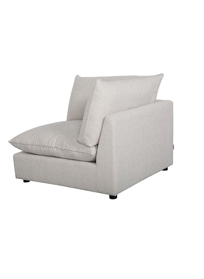 DANUBE HOME Napoleon 1 Seater With Right Arm Fabric Modular Sofa Accent Chair Modern Design One Seat Sofas Comfortable Living Room Seating Furniture For Home L 120 x W 108 x H 91 cm Beige  - Image 2