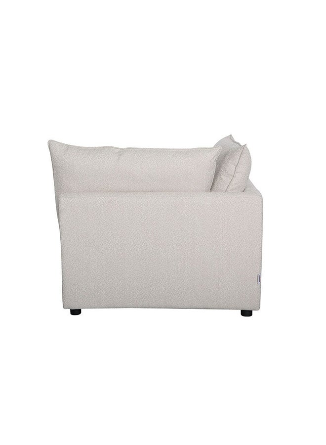 DANUBE HOME Napoleon 1 Seater With Right Arm Fabric Modular Sofa Accent Chair Modern Design One Seat Sofas Comfortable Living Room Seating Furniture For Home L 120 x W 108 x H 91 cm Beige  - Image 3
