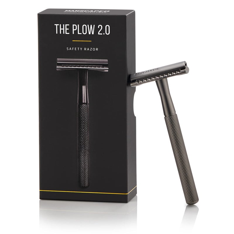 MANSCAPED The Plow 20 Premium Single Blade DoubleEdged Safety Face Razor for Men