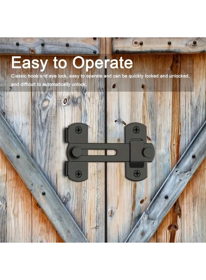 2pcs Heavy Duty 3 Inch Door Latch 180 Degree Adjustable Anti Theft Sliding Door Buckle - Image 3