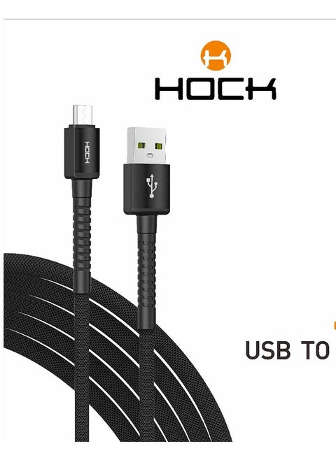 وصلة قماش مايكرو كابل شحن ونقل بيانات مصمم خصيصًا للأجهزة التي تستخدم منفذ مايكرو USB  تتميز بجودتها العالية ومتانتها، وتوفر تجربة شحن سريعة وموثوقة