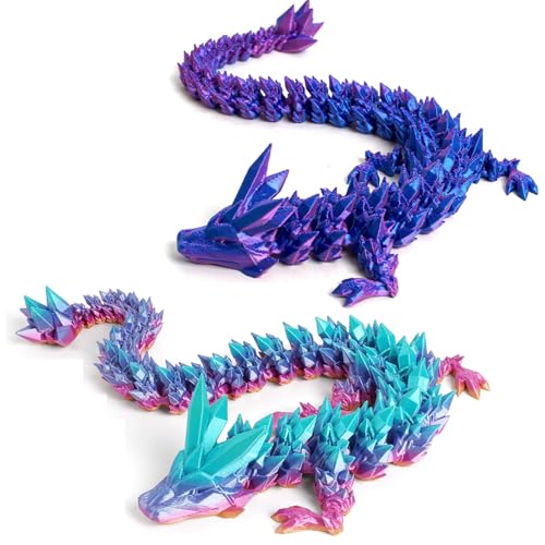 Zytiqt 2 PCS Dragon, 3Detailed Dragon Statue for Desk Decor, Unique 3D Printed Products for Home and Office, Cool Dinosaur Toys for Collectors - Image 1