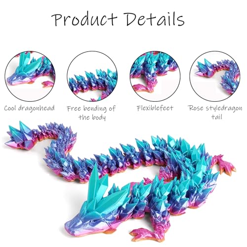 Zytiqt 2 PCS Dragon, 3Detailed Dragon Statue for Desk Decor, Unique 3D Printed Products for Home and Office, Cool Dinosaur Toys for Collectors - Image 4