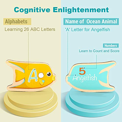 TOP BRIGHT لعبة الصيد Montessori للأطفال من TOP BRIGHT - ألعاب صيد خشبية مغناطيسية للأطفال هدايا للأولاد والبنات بعمر 3 سنوات، مهارات حركية دقيقة للأطفال الصغار - Image 4