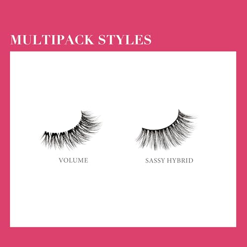 KISS Lash Couture Luxtensions Collection False Eyelashes Multipack, 'Volume Full Set', 14 mm, Super Slim Band, Light & Flexible Wear, Flat Lash & Laser Cut Technology, Includes 4 Pairs of Strip Lashes - Image 3