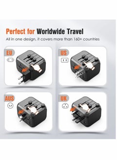 Y&D Universal International Travel Power Adapter with High Speed 2.4A USB, European  - Image 2