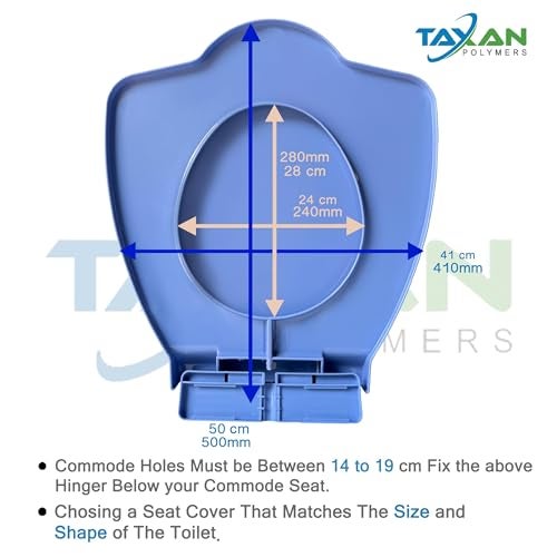 TAXAN POLYMERS TAXAN AL Blue Anglo Indian Toilet Seat Cover (19.5x16 IN) | PVC Toilet Cover for Bathroom | Sleek Design, Glossy Finish, Non-Soft Closing Commode Seat Cover With Installation Kit - Image 3