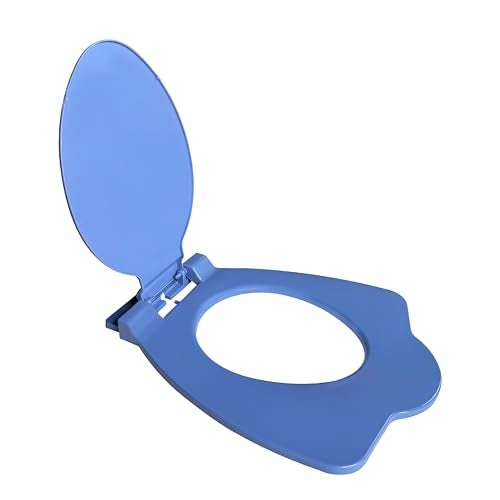 TAXAN POLYMERS TAXAN AL Blue Anglo Indian Toilet Seat Cover (19.5x16 IN) | PVC Toilet Cover for Bathroom | Sleek Design, Glossy Finish, Non-Soft Closing Commode Seat Cover With Installation Kit - Image 1