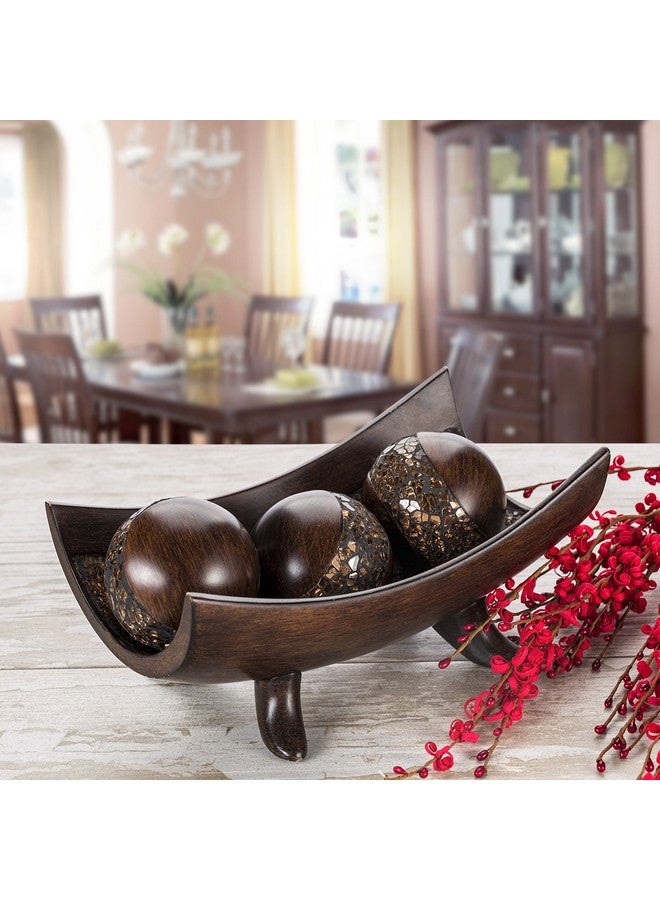 Creative Scents Schonwerk Brown Decorative Bowl for Home Decor - Dining Room Centerpiece - Coffee Table Decor for Living Room - 10" Resin Bowl - House Decor Decorations or Key Bowl for Entryway - Image 2