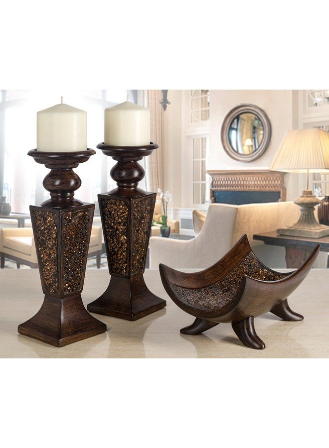 Creative Scents Schonwerk Brown Decorative Bowl for Home Decor - Dining Room Centerpiece - Coffee Table Decor for Living Room - 10" Resin Bowl - House Decor Decorations or Key Bowl for Entryway - Image 3