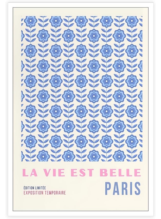 Home Trove TRLZHOA Retro La Vie Est Belle éDition LimitéE Exposition Temporaire Posters 60s Flower Paris Natural Theme Art Bouquet Flowers Plant Prints For Home Bedroom Dorm Office Wall Decor 12x16in Unframed  - Image 1