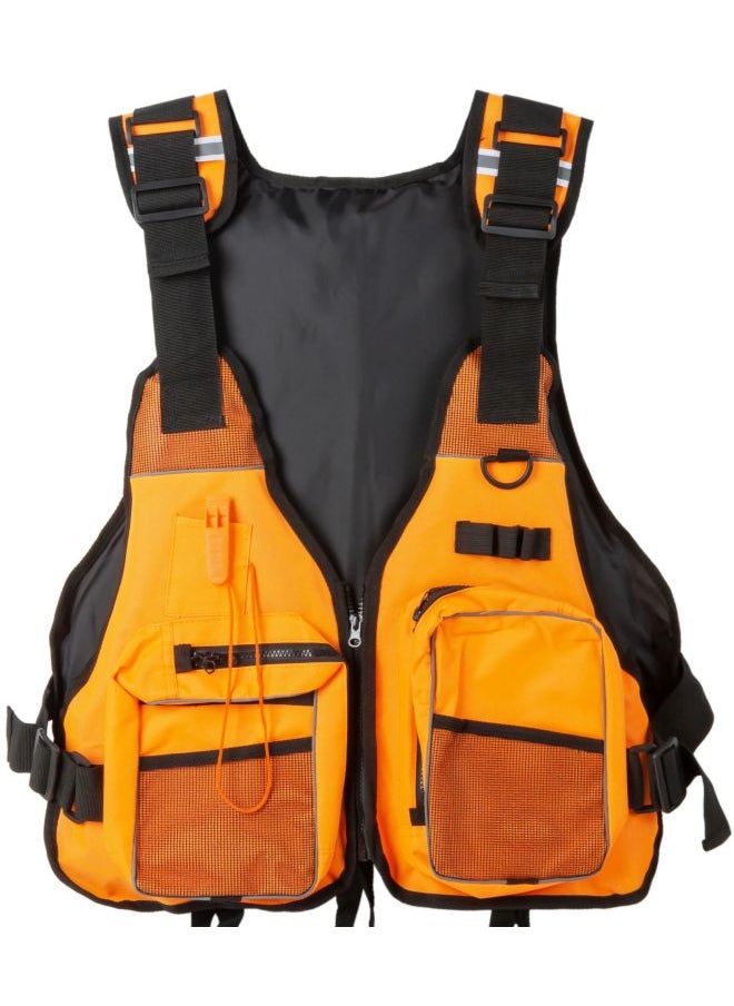 Generic Jiuran Fishing Special Multifunctional Hydro Jacket Life Jacket Multi-Pocket Sanda Fishing Vest Sea Fishing Survival Vest-Color:Orange  - Image 1