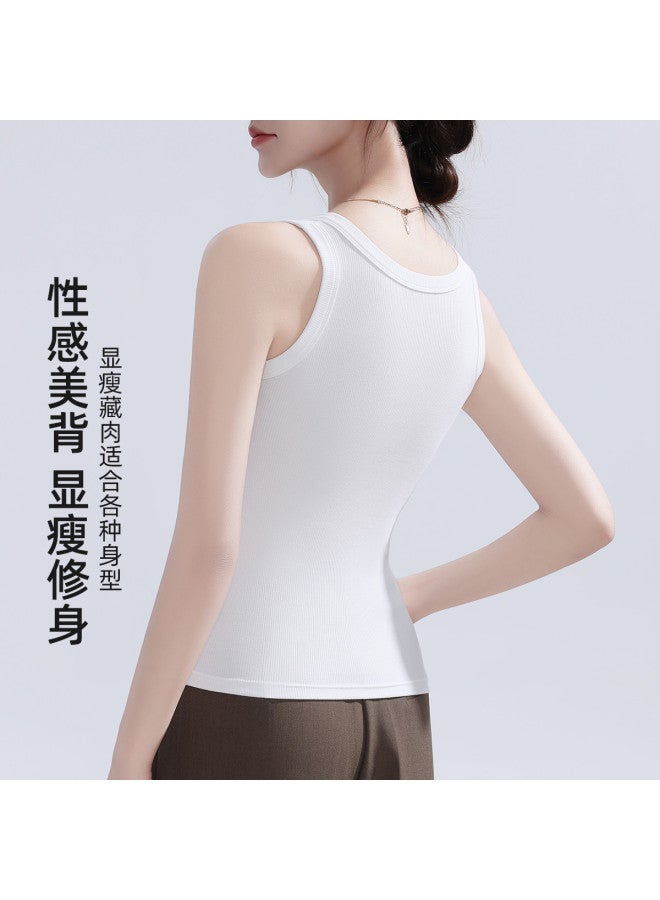 Urban Beauty Ribbed Versatile Camisole With Built-In Padded Bra, All-In-One Strappy Undershirt For Women, Lightweight Summer Style - Image 5