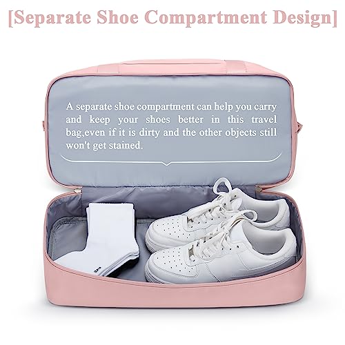 HYC00 Travel Duffel Bag with Shoes Compartment, Overnight Weekender Bags for Women,Carry on Personal Item Bag - Image 5