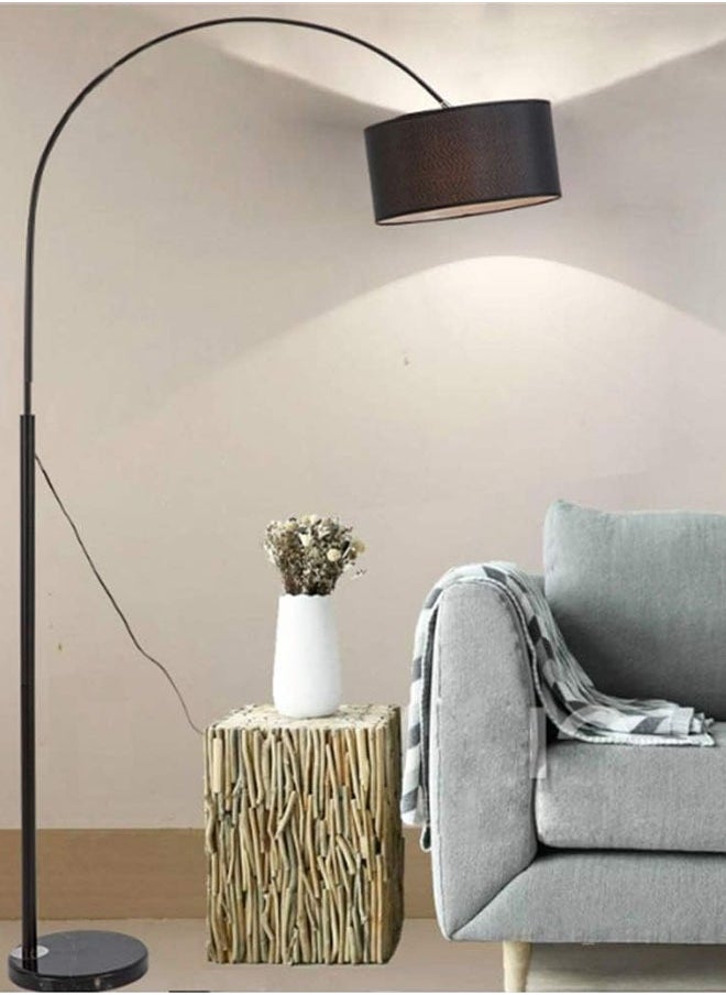 Cady One Tall Lampshade and LED Floor Lamp for Living Room with Adjustable Hanging Cylinder Shade with Remote Control, Reading Light for Bedroom or Office Black 12W 185 x 38cm  - Image 5