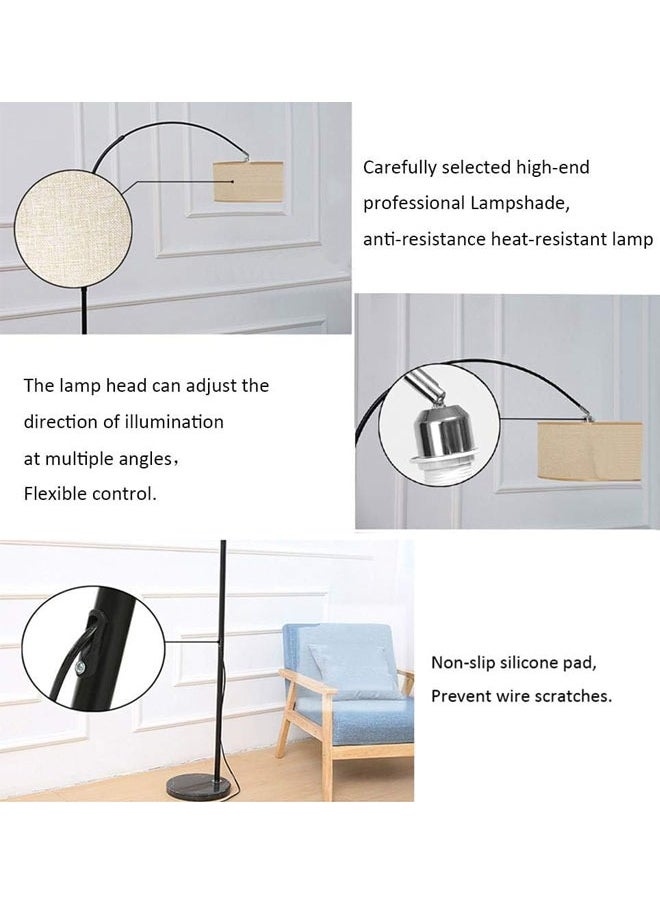 Cady One - Tall Lampshade and LED Floor Lamp for Living Room with Adjustable Hanging Cylinder Shade with Remote Control, Reading Light for Bedroom or Office Black 12W 185 x 38cm - Image 1