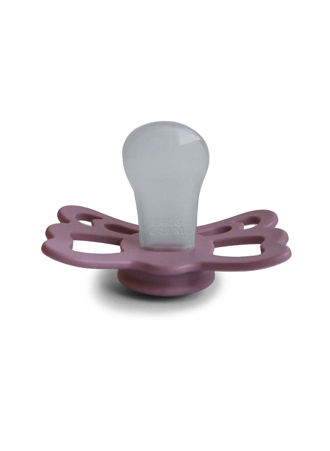 FRIGG Butterfly Anatomical Silicone Baby Pacifier 6-18M 1-Pack Twilight Mauve - Size 2