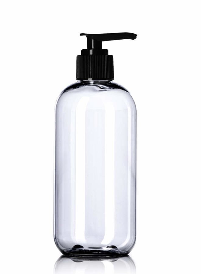 Aromine 8oz Plastic Clear Bottles (6 Pack) BPA-Free Squeeze Containers with Pump Cap, Labels Included - Image 2