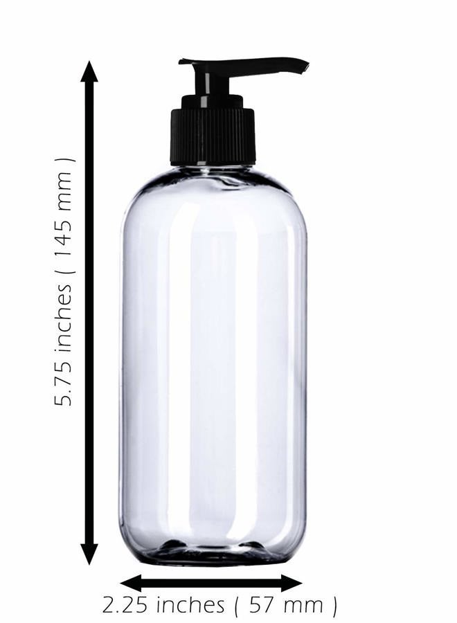 Aromine 8oz Plastic Clear Bottles (6 Pack) BPA-Free Squeeze Containers with Pump Cap, Labels Included - Image 4