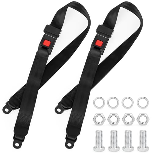 barudan golf 2 Pack Golf Cart Seat Lap Strap Belts Kit Universal Golf Cart Belt Kit Front Rear for Yamaha UTV EZGO, Club Car, Go Kart Not Include Bolts - Image 1