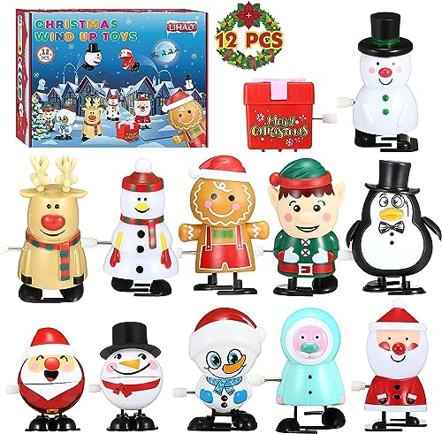 LIHAO 12PCS Christmas Wind Up Toys for Kids Party Favors Christmas Stocking Stuffers Gifts for Grandkids - Image 1