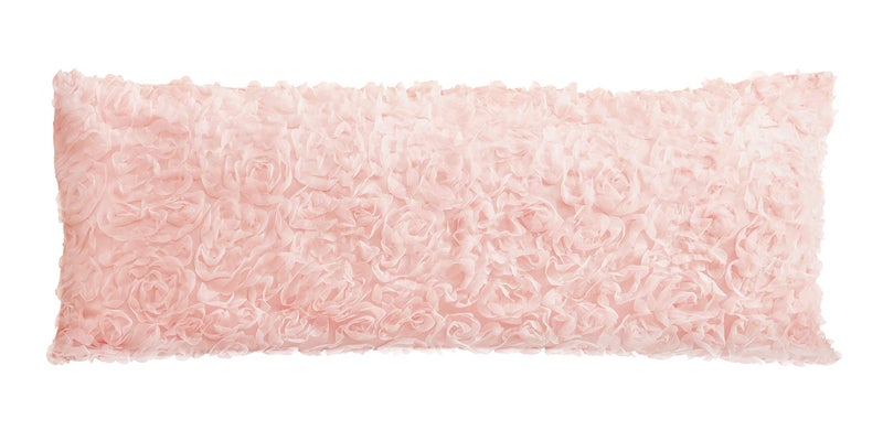Sweet Jojo Designs Sweet Jojo Designs Pink Floral Rose Body Pillow Case Cover (Pillow Not Included) - Solid Light Blush Flower Luxurious Elegant Princess Vintage Boho Shabby Chic Luxury Glam High End Roses  - Image 1