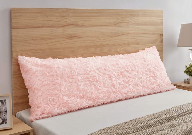 Sweet Jojo Designs Sweet Jojo Designs Pink Floral Rose Body Pillow Case Cover (Pillow Not Included) - Solid Light Blush Flower Luxurious Elegant Princess Vintage Boho Shabby Chic Luxury Glam High End Roses  - Image 3