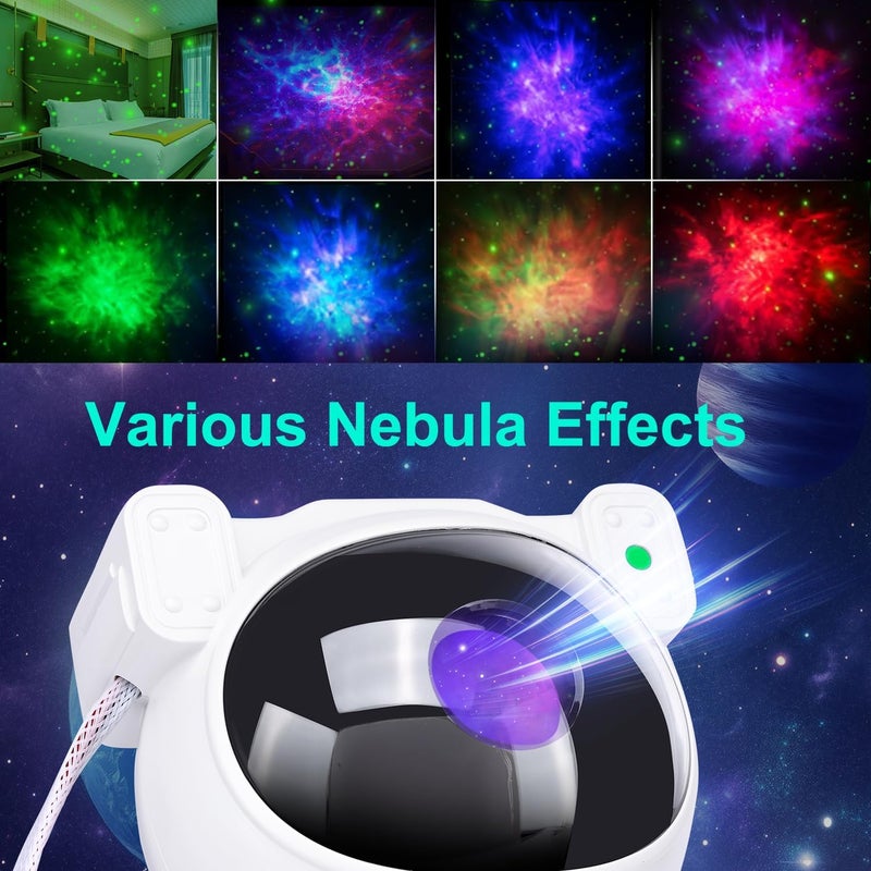 Amosse Star Projector Galaxy Night Light,Birthday Gifts Toys for 2-10 Year Old Boys Girls- Astronaut Starry Nebula Ceiling LED Lamp with Timer and Remote,Projection Lights for Bedroom Décor - White - Image 2