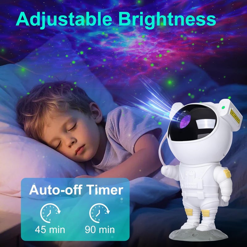 Amosse Star Projector Galaxy Night Light,Birthday Gifts Toys for 2-10 Year Old Boys Girls- Astronaut Starry Nebula Ceiling LED Lamp with Timer and Remote,Projection Lights for Bedroom Décor - White - Image 5
