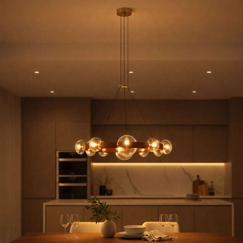 Pan Home Aether 12-Light 3W LED Pendant Lamp 3000k Warm Light 85x170cm - Brown - 181AIC9904510 - Image 2