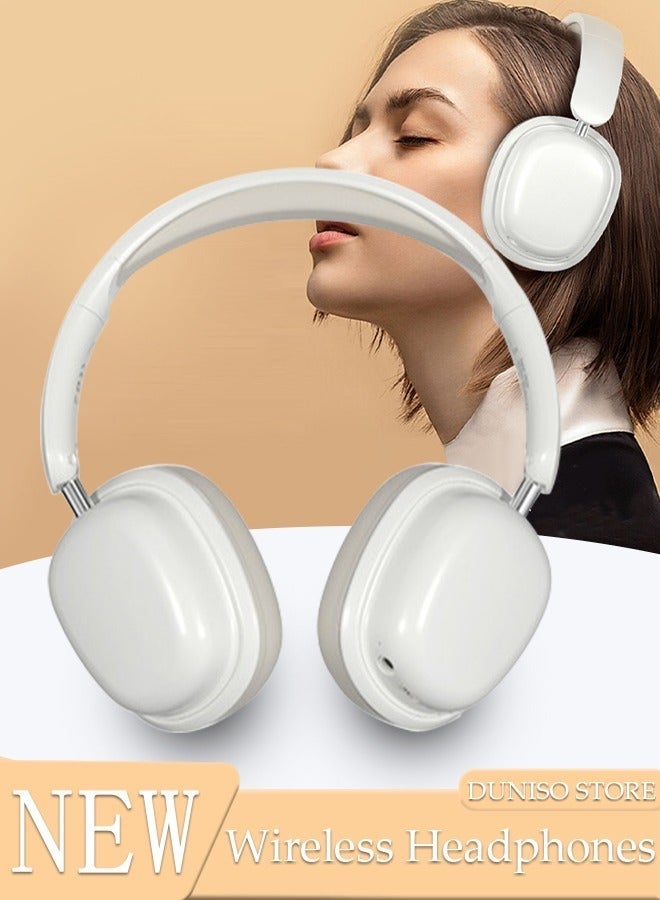 DUNISO Bluetooth Headphones Over Ear, Bluetooth 5.3 Foldable Adjustable Wireless Earphone with Comfort Fit Ear Cups Multifunction button, Intelligent Noise Reduction for Home Office Travel - Image 1