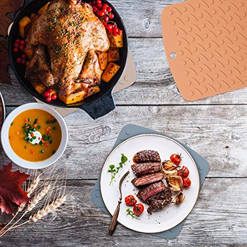 P-Plus International Silicone Trivets Mat for Dish Hot Pads for Counter Top,Pan and Pot Heat Resistant Hot Protector (Square1817 Pack of 5 Random) - Image 3
