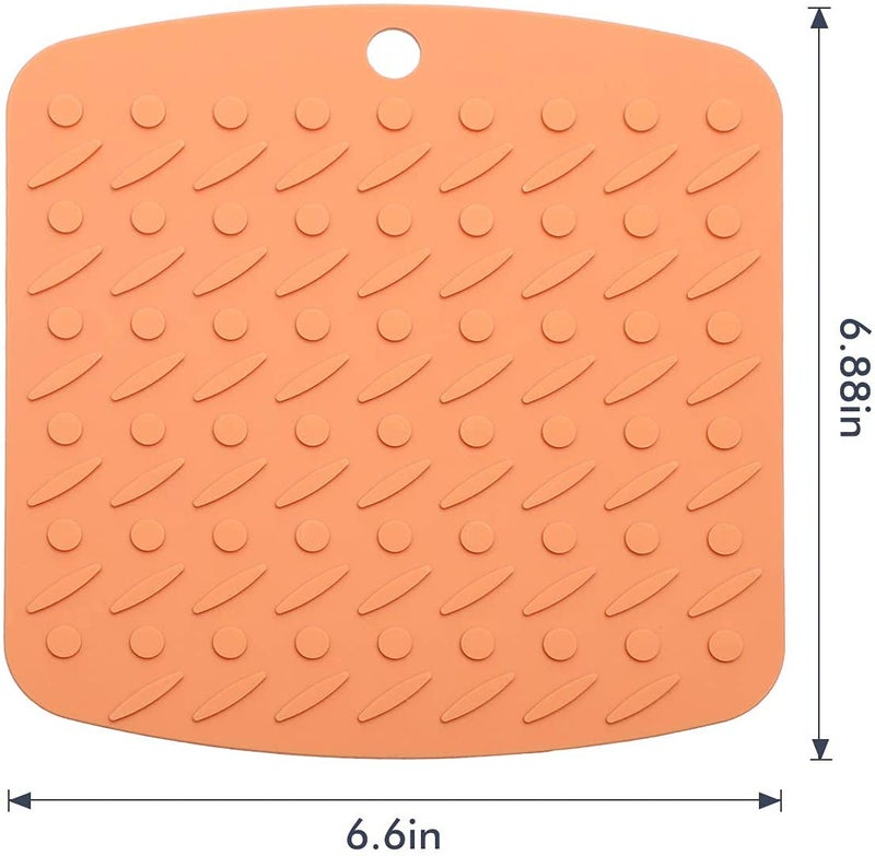 P-Plus International Silicone Trivets Mat for Dish Hot Pads for Counter Top,Pan and Pot Heat Resistant Hot Protector (Square1817 Pack of 5 Random) - Image 2