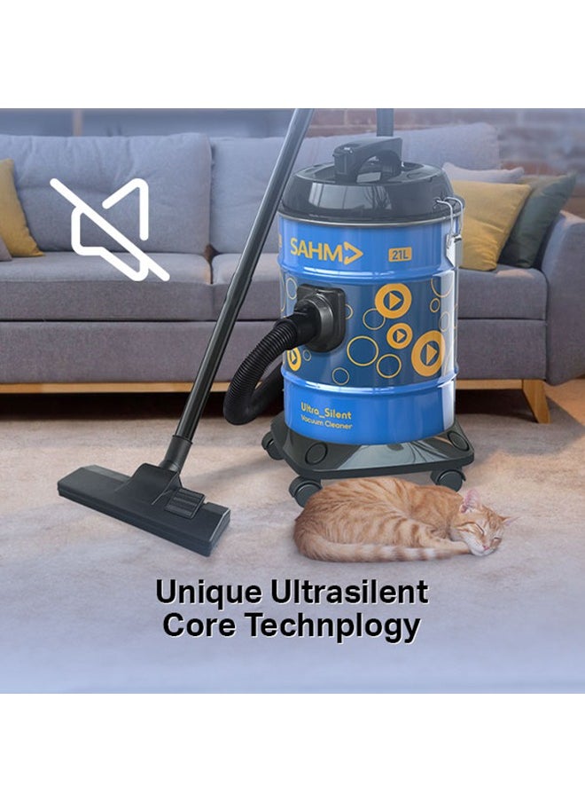 SAHM 21L Vacuum Cleaner, 2000W | High-Efficient System & Powerful Suction | Ultrasilent Core Technology | Air Blowing Function | Dust Full Indicator | Easy-to-Fit Telescopic Tube | Convenient Accessories Holder | Cord Storage on Lid | Patented Compact Design for Easy Storage | Strong Metal Body | Model: SHM-21VSY  - Image 2