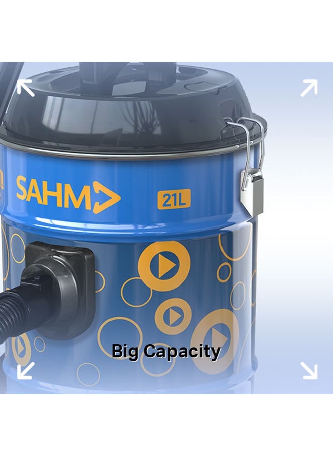 SAHM 21L Vacuum Cleaner, 2000W | High-Efficient System & Powerful Suction | Ultrasilent Core Technology | Air Blowing Function | Dust Full Indicator | Easy-to-Fit Telescopic Tube | Convenient Accessories Holder | Cord Storage on Lid | Patented Compact Design for Easy Storage | Strong Metal Body | Model: SHM-21VSY  - Image 5
