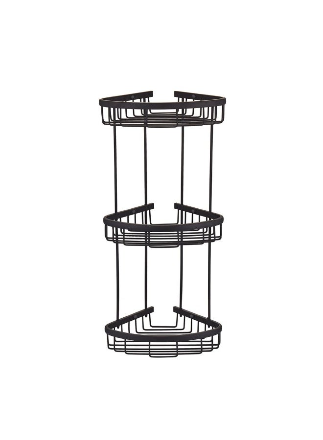 DANUBE HOME Milano Dora Ss Corner Three Layer Basket 3 Tier Countertop Basket for Fruit Gift Hamper Decoration Matt Black - Made In China 